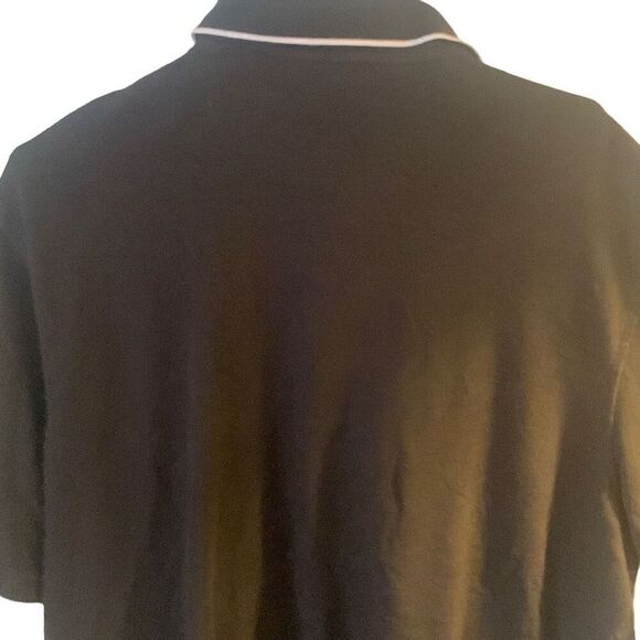 Pre Owned Men’s George Polo Shirt Black With White Accents Sz XXL Classic Style - Picture 5 of 9